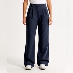 Navy A&F Sloane Tailored Pants